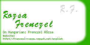 rozsa frenczel business card